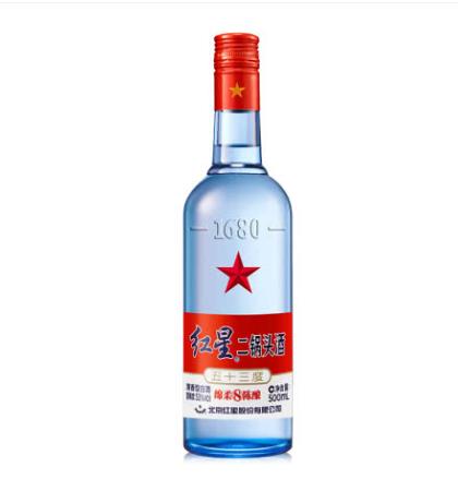 红星二锅头蓝瓶绵柔8陈酿500ml